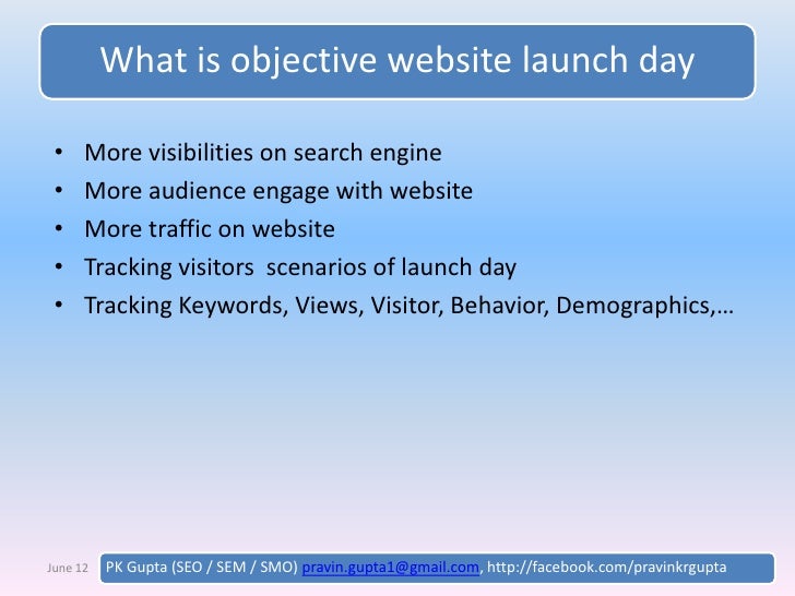 website launching day seo