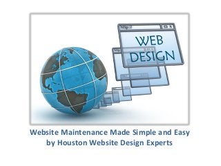 Website Maintenance Made Simple and Easy
by Houston Website Design Experts
 