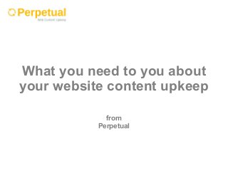 What you need to you about
your website content upkeep
from
Perpetual
 