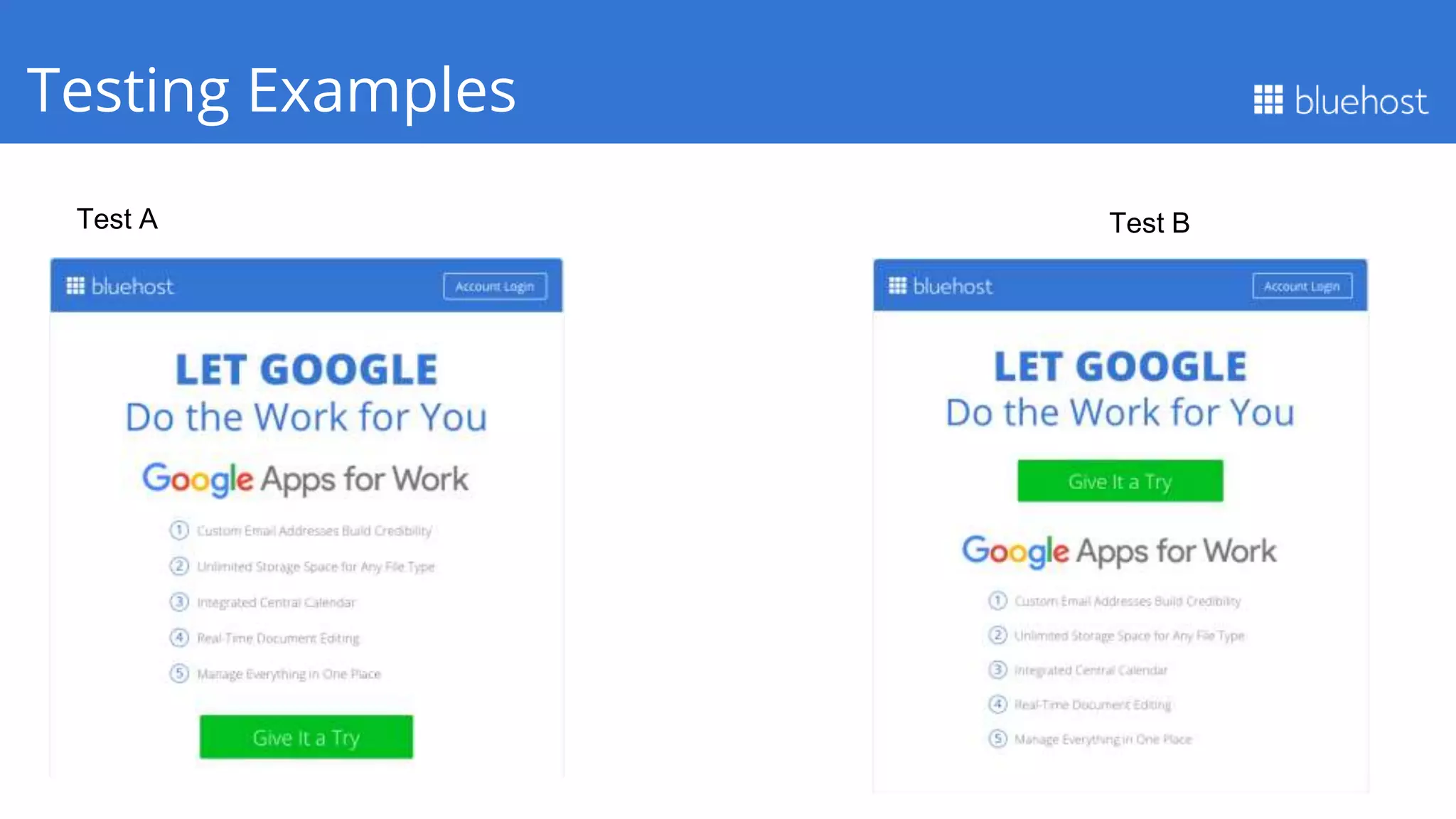 Q1 PerformanceTesting Examples
Test A Test B
 