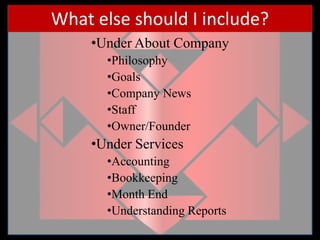 What else should I include?Under About Company