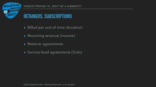 Website Pricing 101: Don’t Be a Commodity