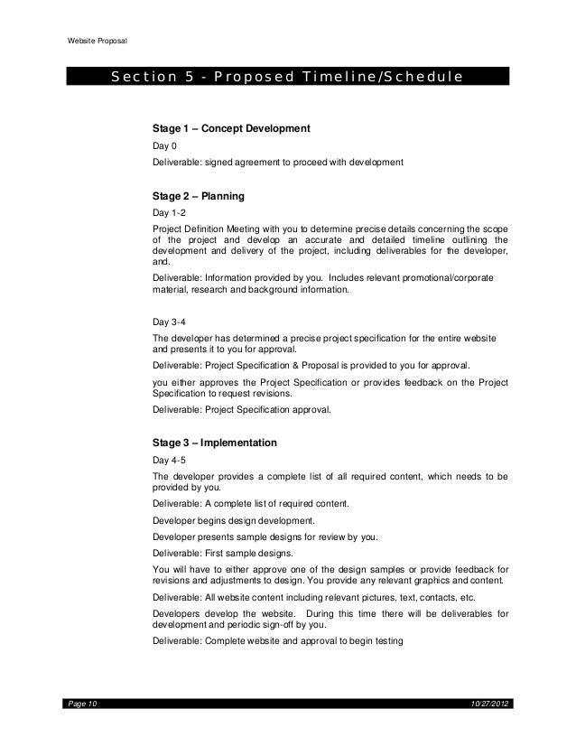 website development proposals