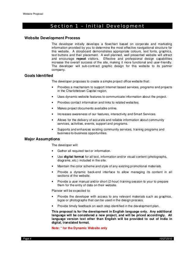 website development proposals