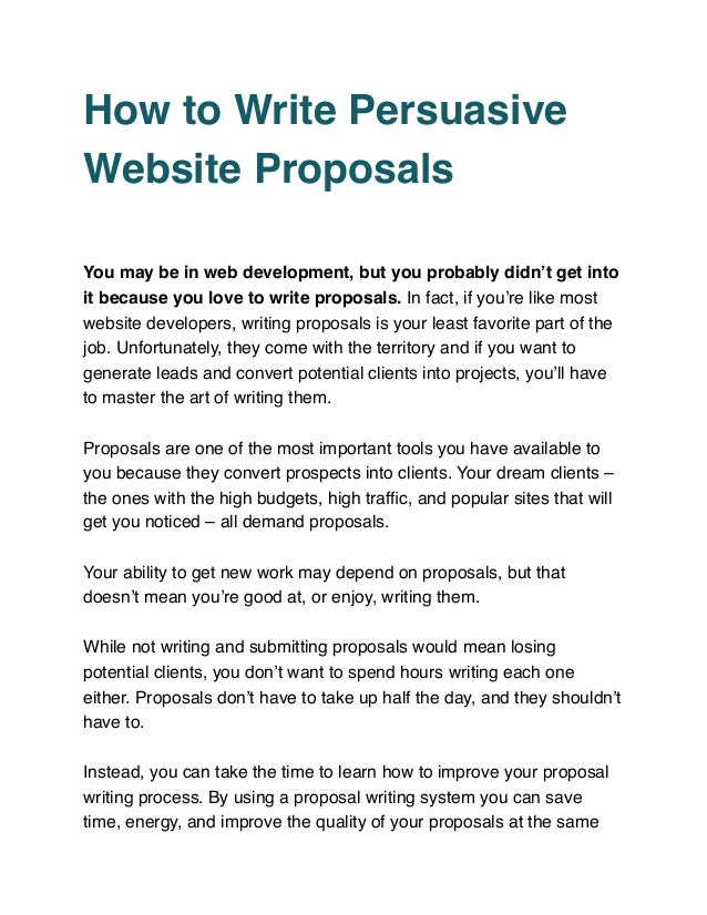 website development proposals