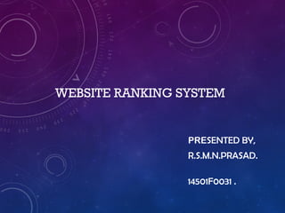 Website ranking system | PPT