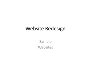 Website Redesign Sample Websites 