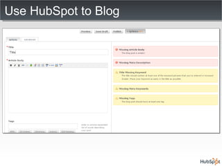 Use HubSpot to Blog 