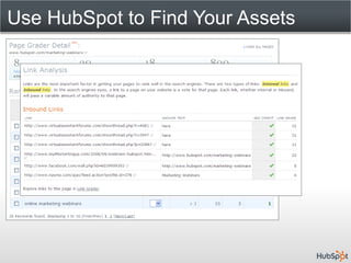 Use HubSpot to Find Your Assets
 