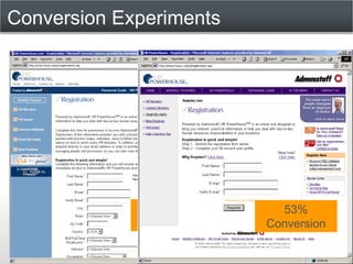 Conversion Experiments




               32%          53%
             Conversion   Conversion
 