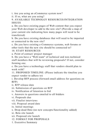 Website Request for Proposals (RFP)1. DESCRIPTION, PURPOSE AND O.docx
