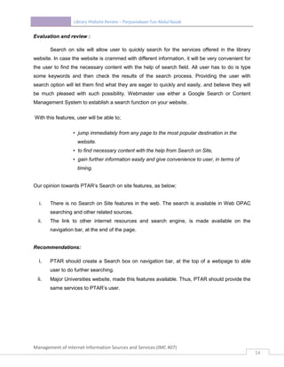 PTAR UITM Website review | PDF