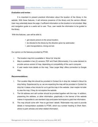 PTAR UITM Website review | PDF