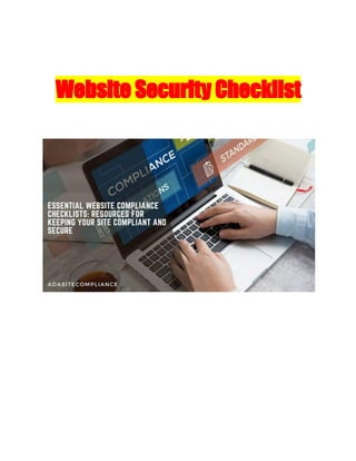 Website Security Checklist
 