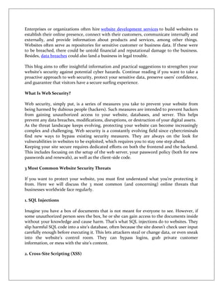 Website Security: A Guide to Defending Your Website | PDF