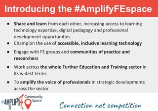 AmplifyFE Community Space Slides