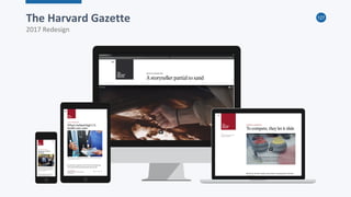 127
The Harvard Gazette
2017 Redesign
 