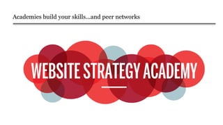 Academies build your skills...and peer networks
 