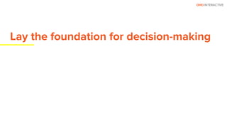 OHO INTERACTIVE
Lay the foundation for decision-making
 