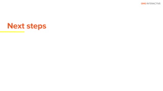 OHO INTERACTIVE
Next steps
 