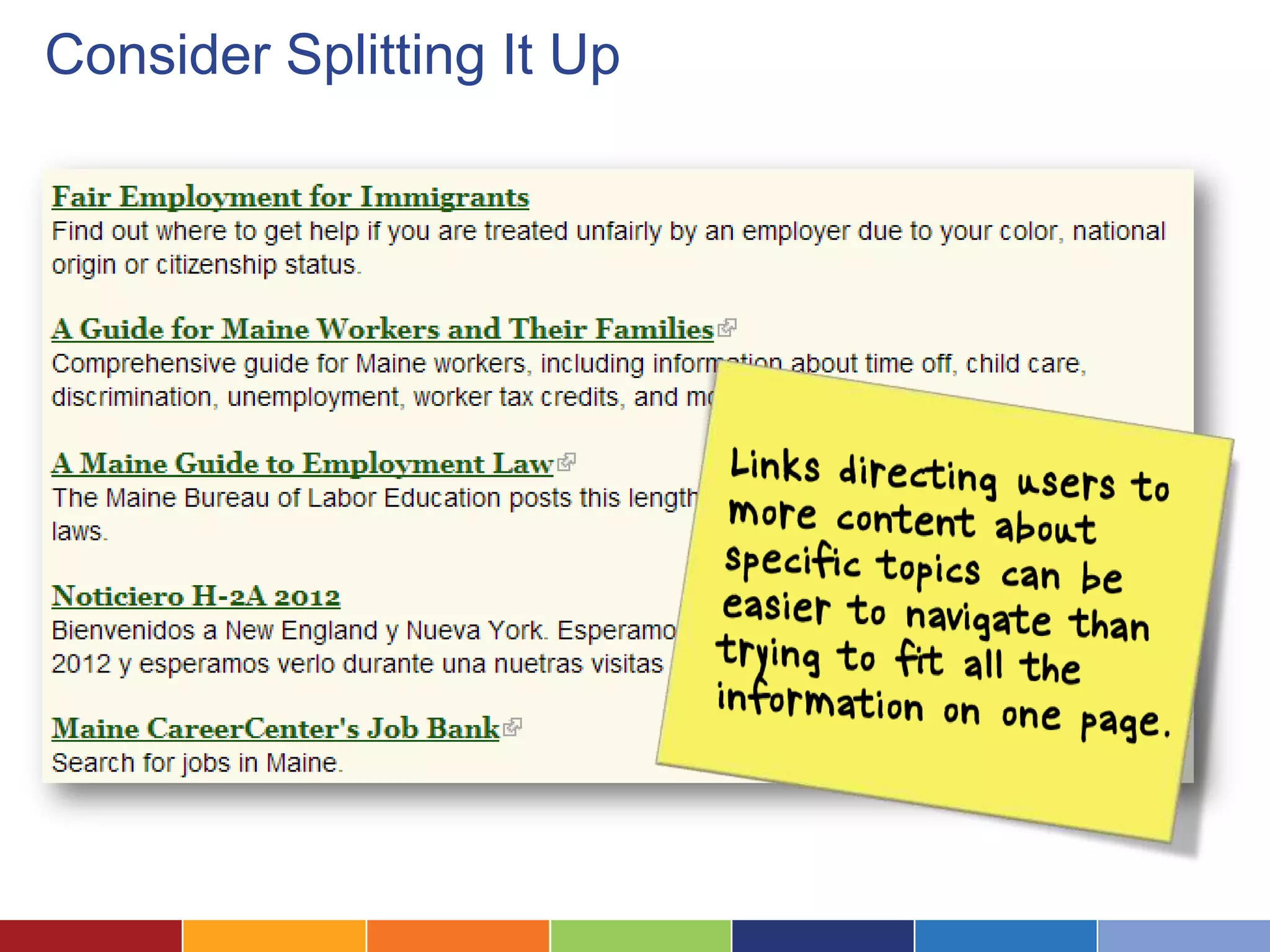 Consider Splitting It Up
 