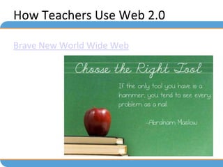 How Teachers Use Web 2.0

Brave New World Wide Web
 