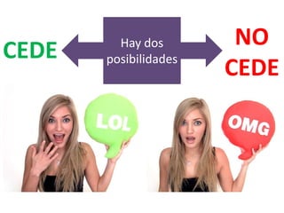 Hay dos        NO
CEDE   posibilidades
                       CEDE
 