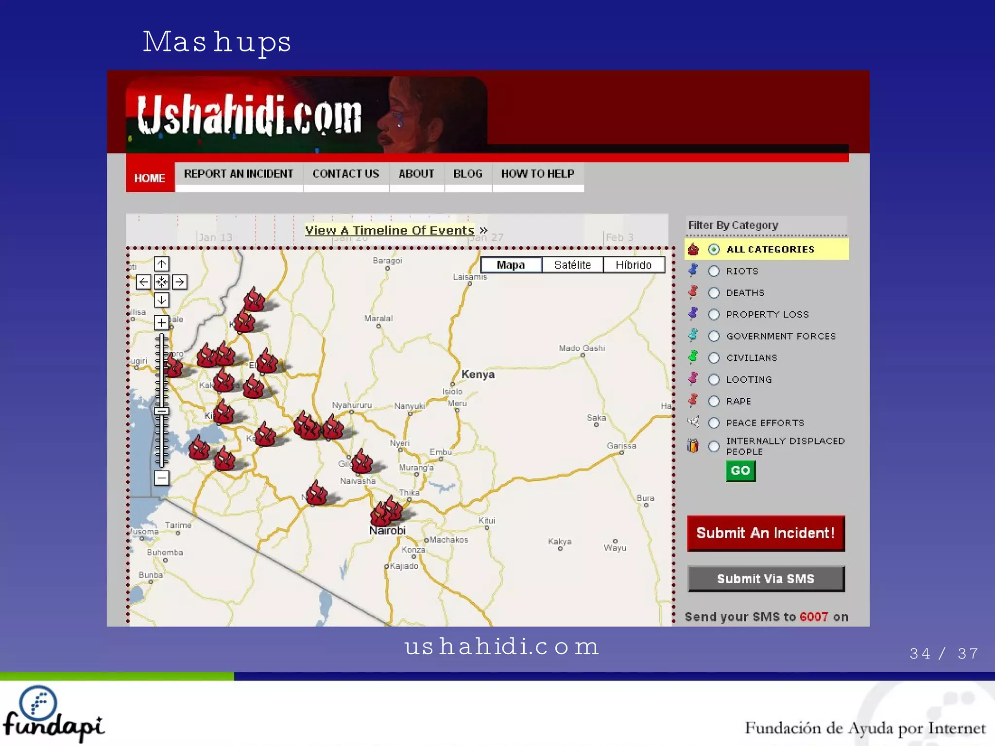 Mashups 34 /  37 ushahidi.com 