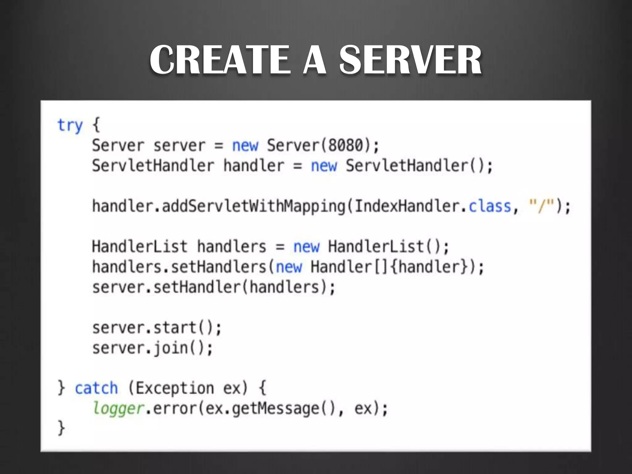 CREATE A SERVER
 