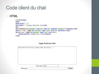 • HTML
Code client du chat
 