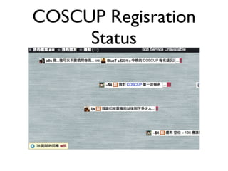 COSCUP Regisration
     Status
 
