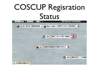 COSCUP Regisration
     Status
 