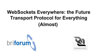 WebSockets Everywhere: the Future
Transport Protocol for Everything
(Almost)
 
