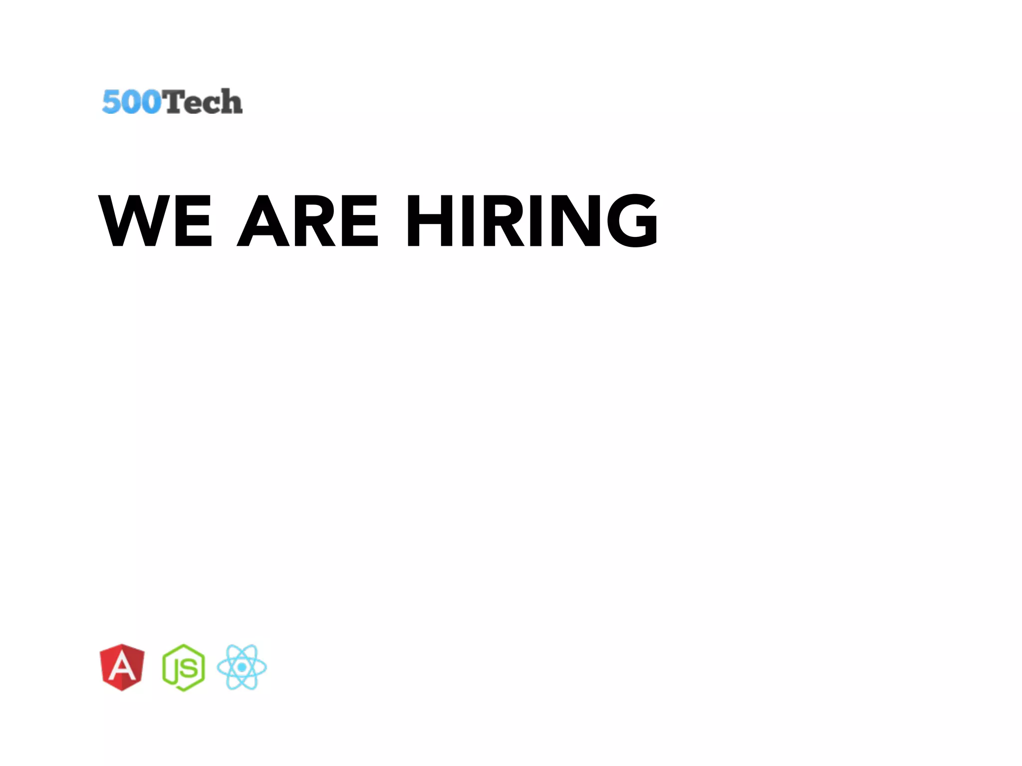 WE ARE HIRING
 