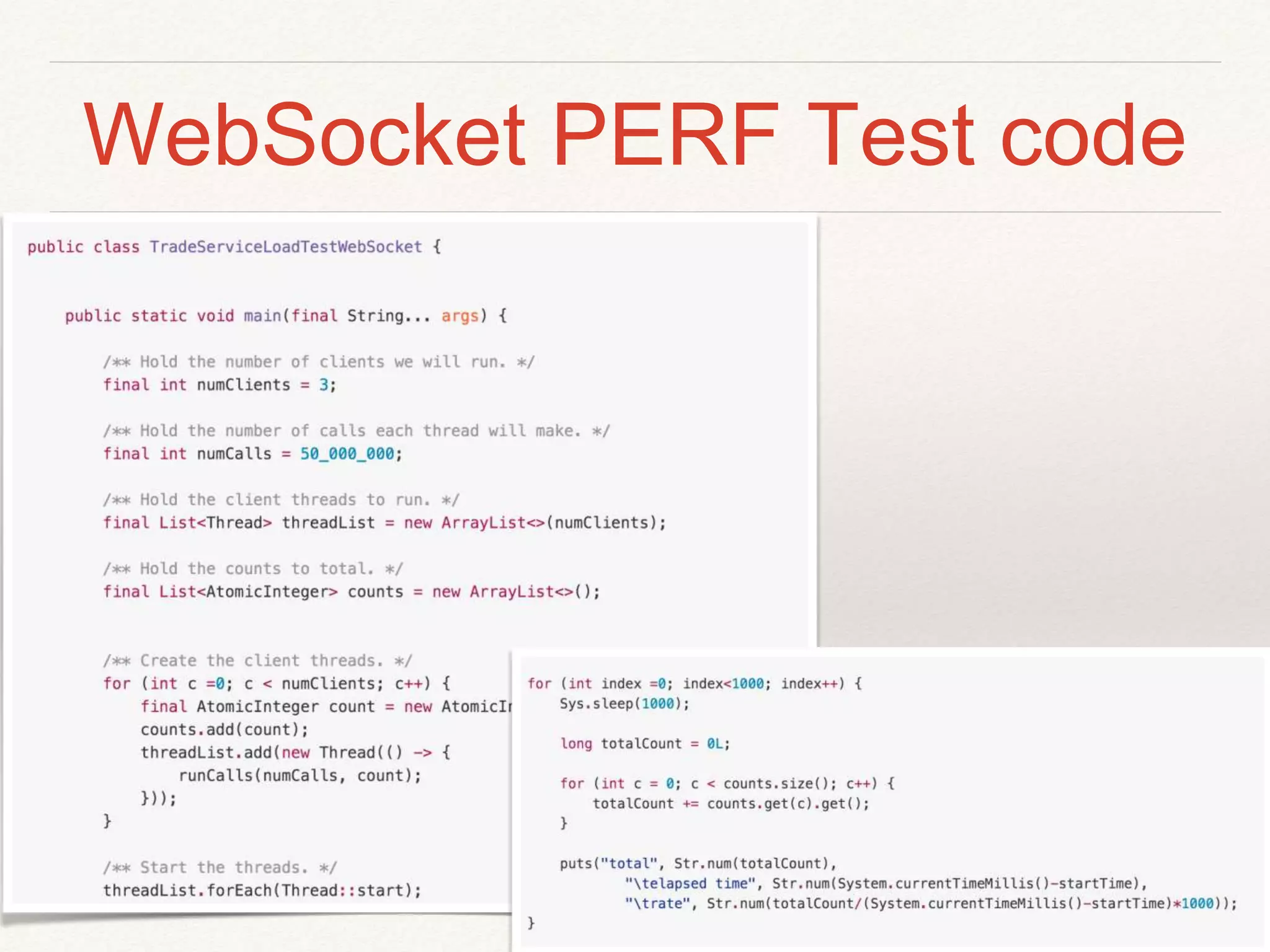 WebSocket PERF Test code
 