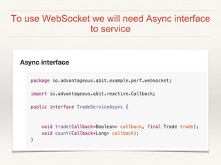 To use WebSocket we will need Async interface
to service
 