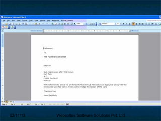 03/11/13   Websoftex Software Solutions Pvt. Ltd.
 