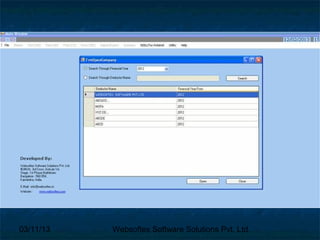 03/11/13   Websoftex Software Solutions Pvt. Ltd.
 