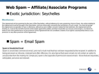 Web Spam – Affiliate/Associate Programs ,[object Object],[object Object]