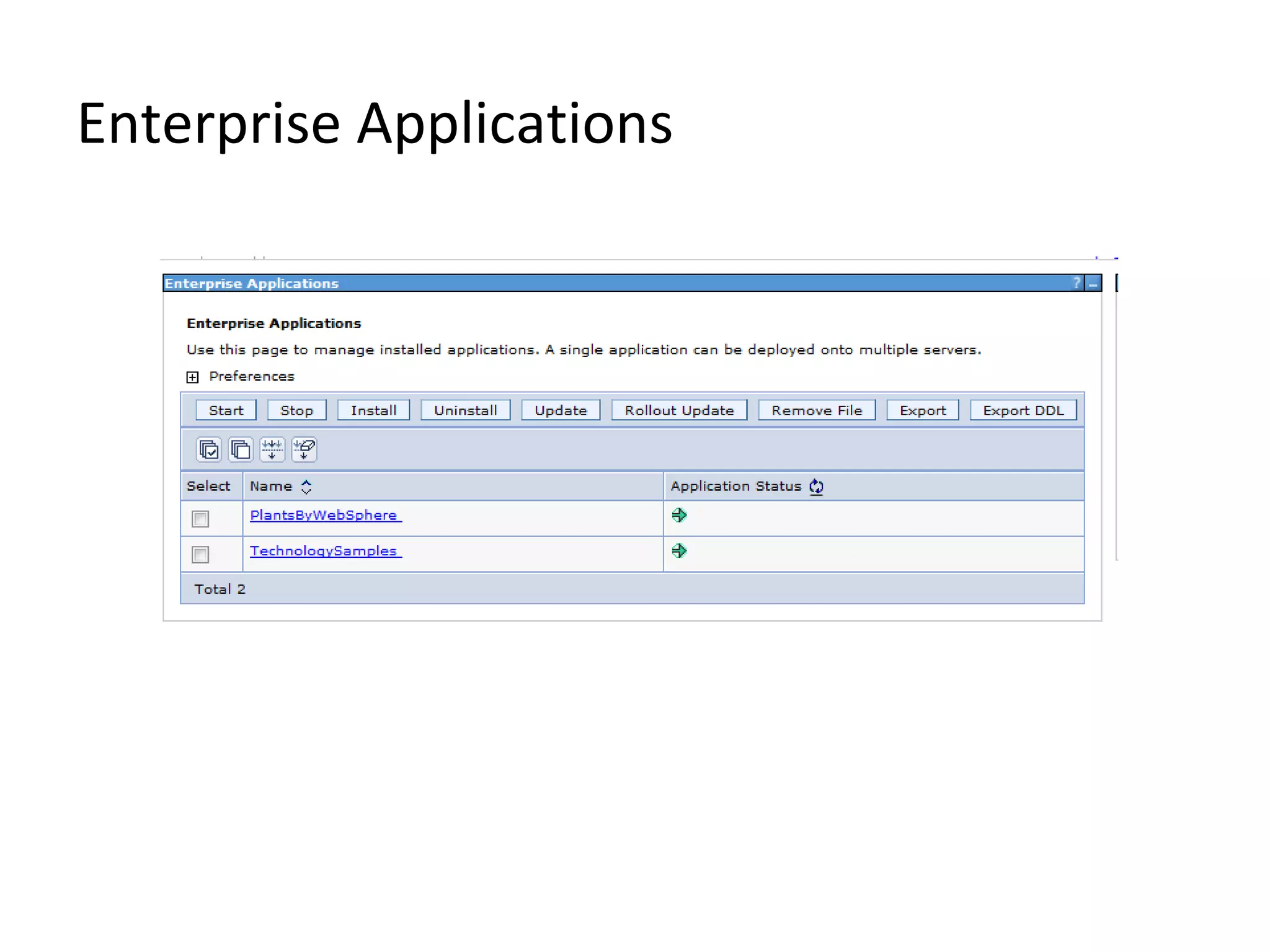 Enterprise Applications
 