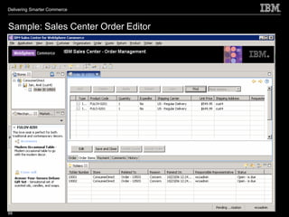 Delivering Smarter Commerce



Sample: Sales Center Order Editor




88
 