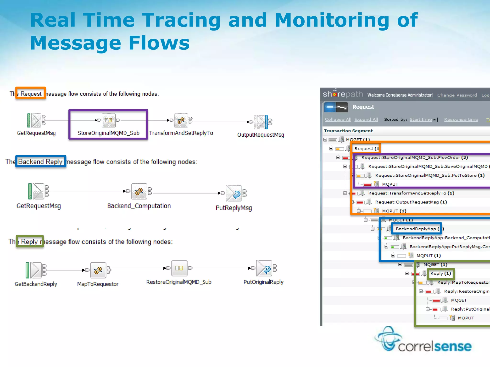 Real Time Tracing and Monitoring of
Message Flows
 