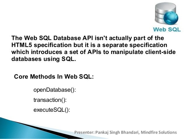 Web Sql Database in HTML 5