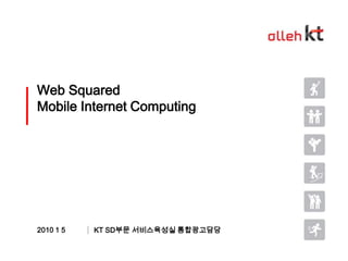 Web SquaredMobile Internet Computing KT SD부문 서비스육성실 통합광고담당 2010 1 5 