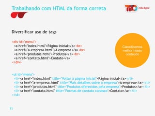 Web Standards semântica Na Web