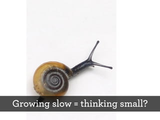 Growing slow = thinking small?
 
