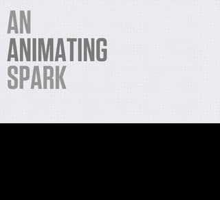 AN
    ANIMATING
    SPARK
So here we are, rapidly approaching the end of my talk. I’m sure some of you are breathing a sigh of relief.

My goal today was to try and convince you that there is traction and considerable future in the fusion of the digital and the physical—that it’s not all the the punchline to a joke
about technological excess any more than it is about interaction design experiments and toys.

I also wanted to try and encourage you guys to step up and start seriously thinking about how you could get involved - because as I mentioned earlier - if there are any people in
the world that know how to take something and make it native to the web, it’s the people in this room.

I’ve been talking today primarily about the devices that we already have in our homes and how we can push them forward in ways that seem prosaic but are actually practical and
transformative.

But the stuff I’ve talked about here is—at best–a tiny fraction of the stuff that’s out there to think about and build.

I’ve not talked about the amazing stuff people are doing outside the home, in the civic arena. On the streets, everything from STreet Bike Programmes, Instrumented Pedestrian
Traffic all the way to networked Parking Meters.

And i’ve not even touched on the brand new categories of products that may emerge - mostly because they’re just so hard to predict. It’s much easier to look at the types of
things we have in our houses now and think about how we might push them ﬁve or ten years further along.

To think of these new products—even to have any hope of building the next generation of products that I’ve talked about today—we need to unite groups of people who haven’t
always been completely in sync.
 