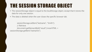 HTML5 Web storage | PPT
