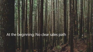 At the beginning: No clear sales path
 