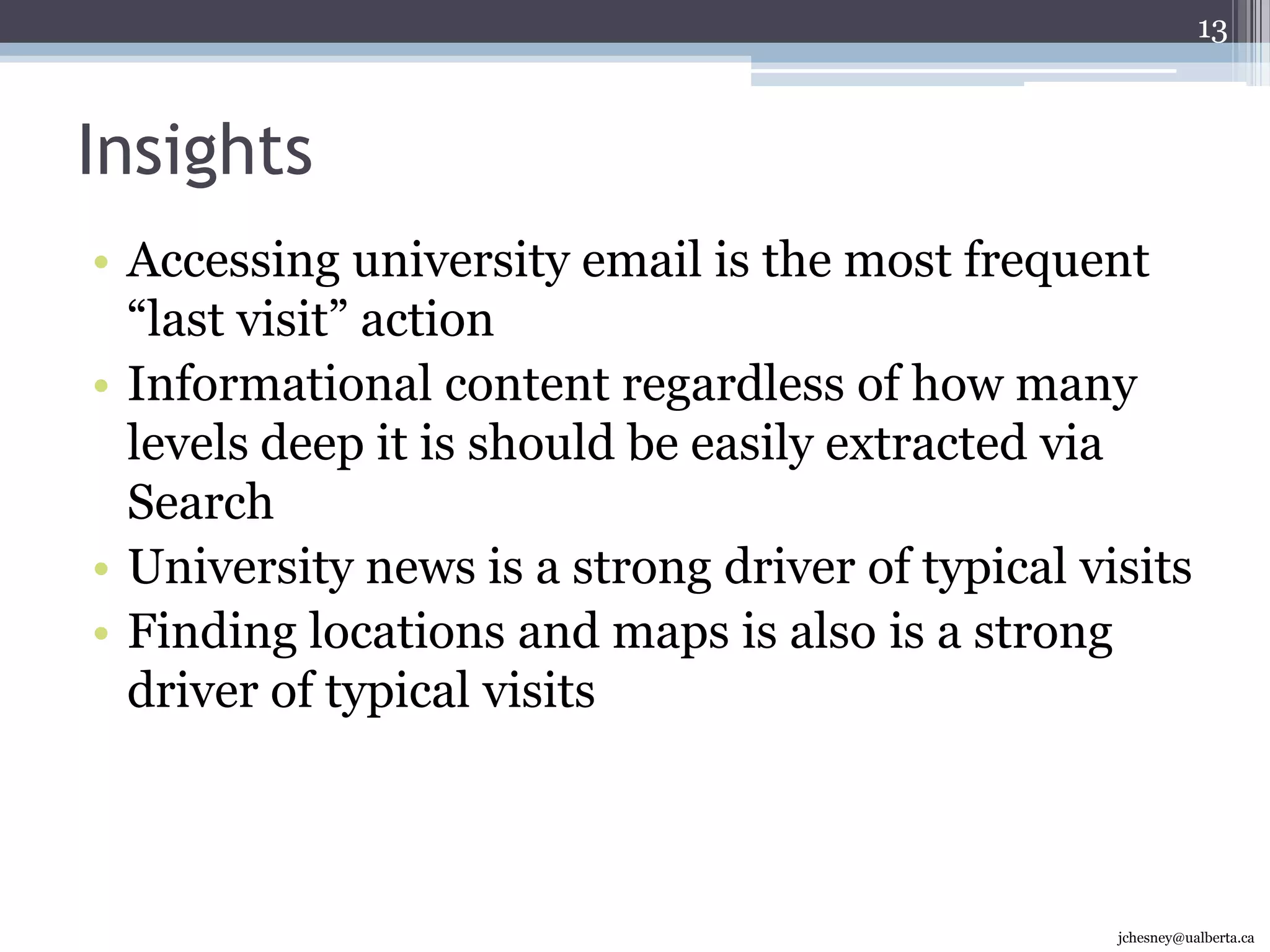 A majority of typical visits included an information search for “static” content 